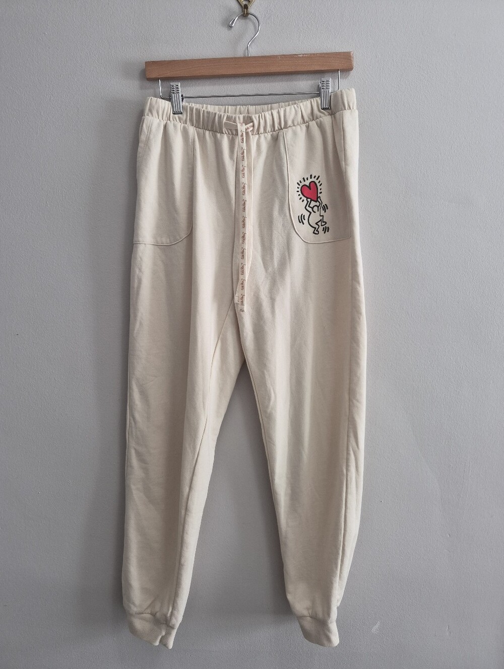 Keith Haring Heart Dance Jogger Sweatpants Size Small